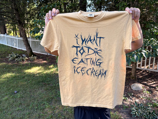 Medium "I want to die eating ice cream" T-Shirt